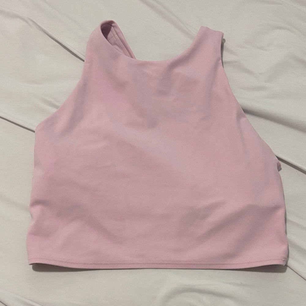 Athleta light pink conscious crop